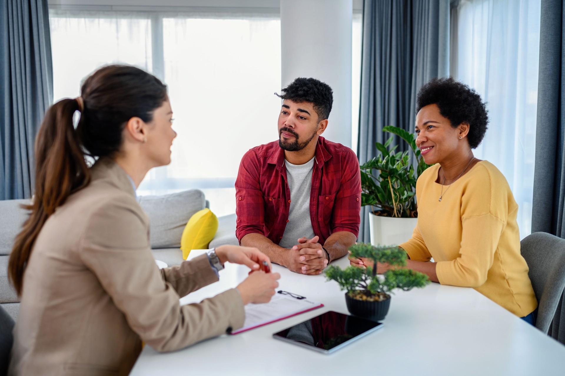 Black couple with a financial advisor